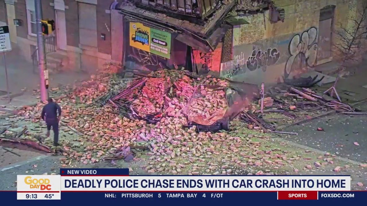 Video shows stolen car crashing into Baltimore rowhouse killing 1, causing collapse